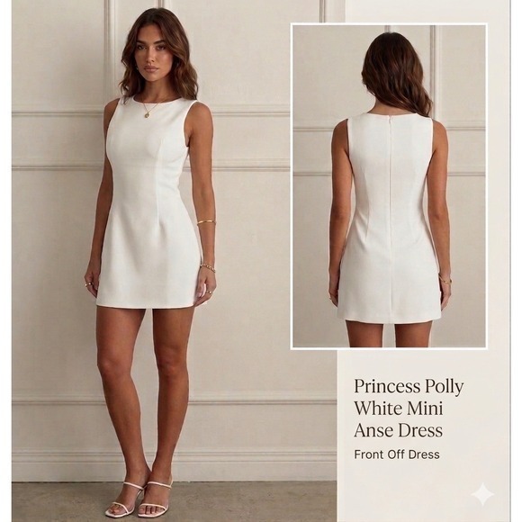 Princess Polly Dresses & Skirts - Princess Polly White Anse Mini Dress Sleeveless Graduation Bridal Size 
US 10